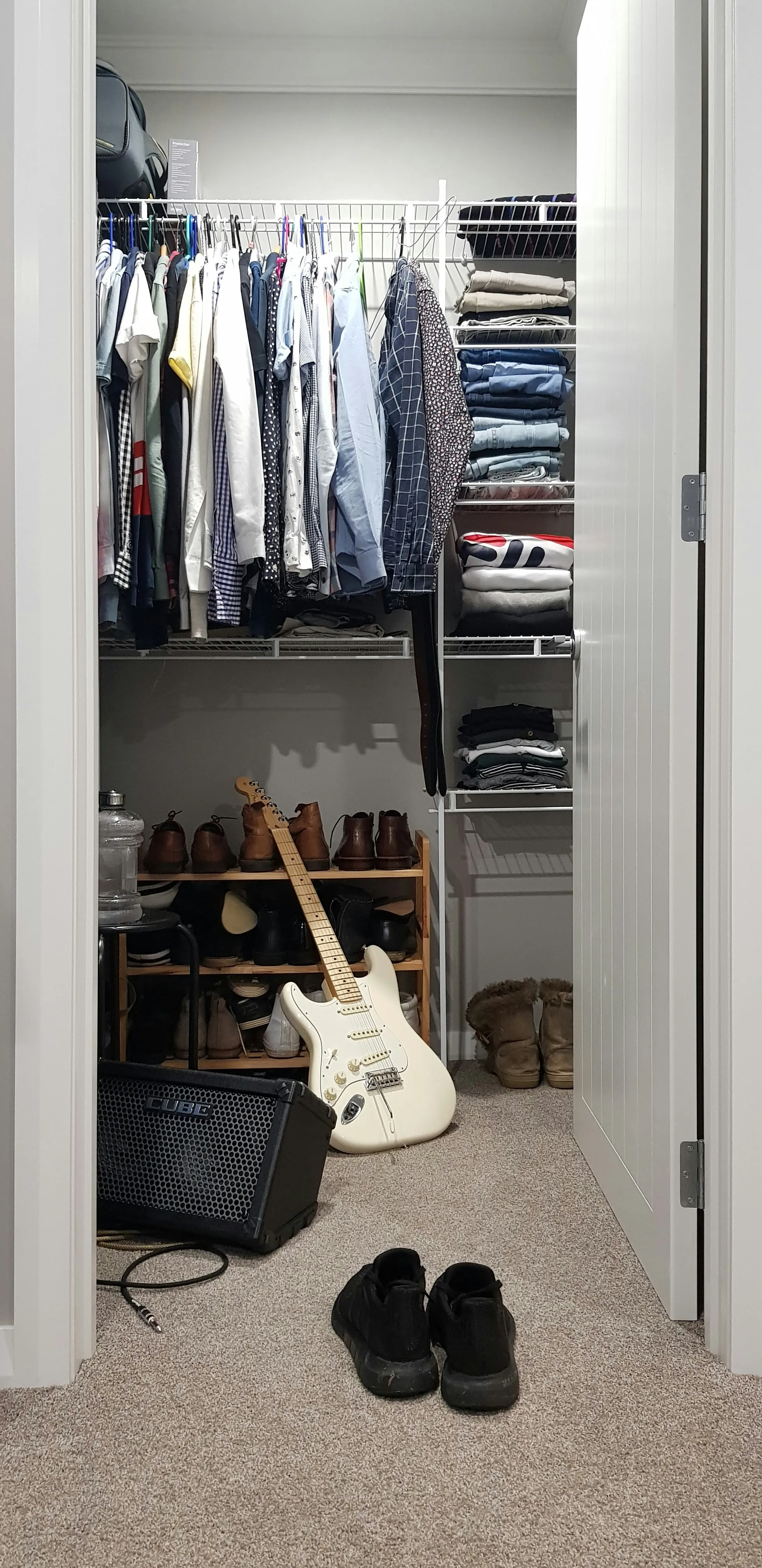 A cluttered closet — the starting point for transformation